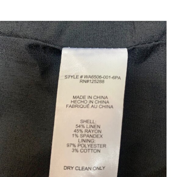 Jason Wu Black Linen Blend Double Breasted Peak Lapel‎ Blazer Dress - Picture 6 of 11